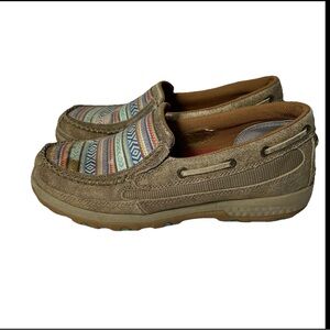 Twisted X Driving Moccasin Shoes Womens 9 1/2M Loafers Slip On Leather Comfort